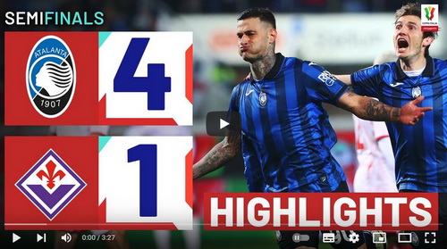 คลิปไฮไลท์  อตาลันต้า 4 - 1 ฟิออเรนติน่า | 24.04.2024
