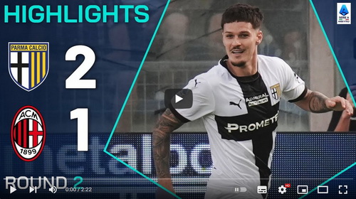 คลิปไฮไลท์  ปาร์ม่า 2 - 1 เอซี มิลาน | 24.08.2024