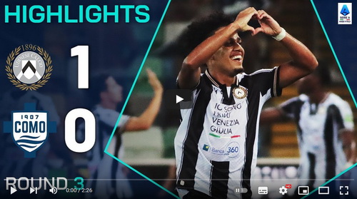 คลิปไฮไลท์  อูดิเนเซ่ 1 - 0 โคโม | 01.09.2024