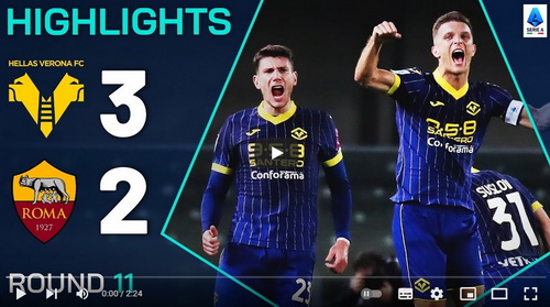 คลิปไฮไลท์  เวโรน่า 3 - 2 เอเอส โรม่า | 03.11.2024
