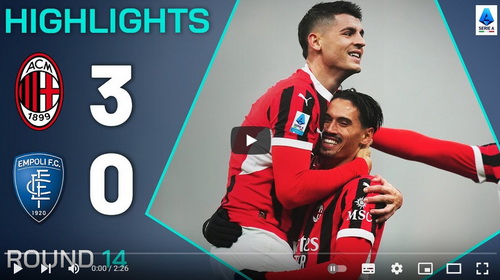 คลิปไฮไลท์  เอซี มิลาน 3 - 0 เอ็มโปลี | 30.11.2024