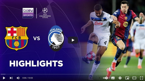 คลิปไฮไลท์ บาร์เซโลน่า 2 - 2 อตาลันต้า | 29.01.2025
