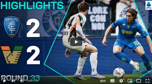 คลิปไฮไลท์  เอ็มโปลี 2 - 2 เอซี เวนิช | 20.04.2025