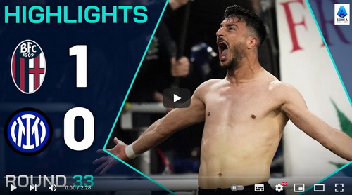 คลิปไฮไลท์  โบโลญญ่า 1 - 0 อินเตอร์ มิลาน | 20.04.2025