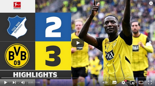 คลิปไฮไลท์  ทีเอสจี ฮอฟเฟนไฮม์ 2 - 3 โบรุสเซีย ดอร์ทมุนด์ | 26.04.2025