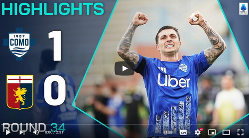คลิปไฮไลท์  โคโม 1 - 0 เจนัว | 27.04.2025